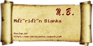 Márián Bianka névjegykártya